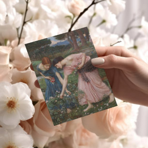 Cartão De Agradecimento Vintage Art John W. Waterhouse Gather Yrosebuds