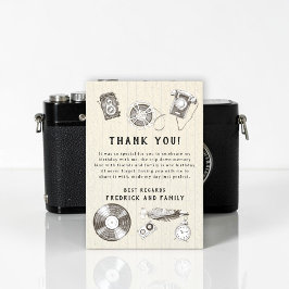 Cartão De Agradecimento Vintage Camera Film Reel Retro Thank You Card