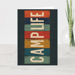 Cartão De Agradecimento Vintage Camp Life Typography