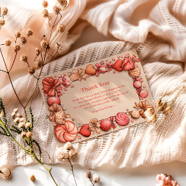 Cartão De Agradecimento Vintage Candy Hearts Valentine Party