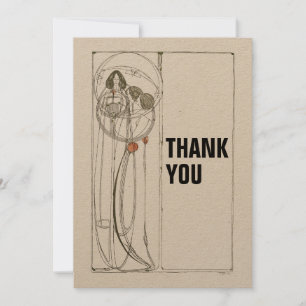 Cartão De Agradecimento Vintage Charles Rennie Mackintosh