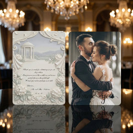 Cartão De Agradecimento Vintage Classical Cream Hydrangea Romantic Photo