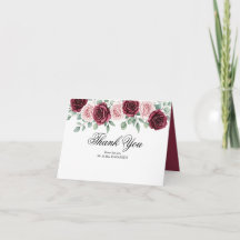 Cartão de Agradecimento Vintage Clássico Rosa Bege