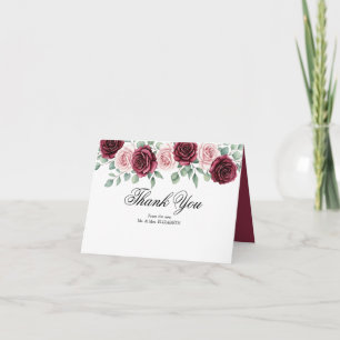 Cartão de Agradecimento Vintage Clássico Rosa Bege