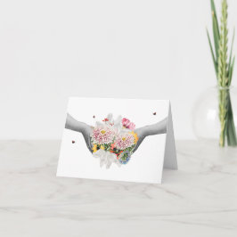 Cartão De Agradecimento Vintage Collage Bunch of Flowers 'Obrigados a Bunc