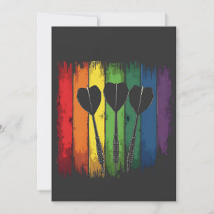 Cartão De Agradecimento Vintage Dart Design com Vintage de Cores LGBTQ