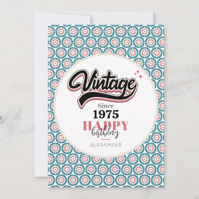 Cartão De Agradecimento Vintage desde - 1975 (Frente)