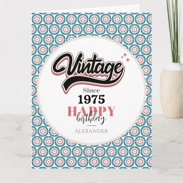 Cartão De Agradecimento Vintage desde - 1975 (Frente)