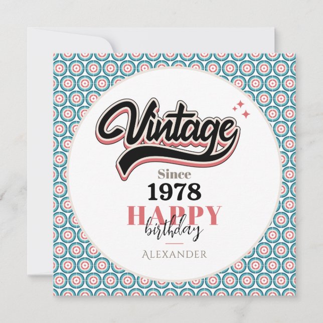 Cartão De Agradecimento Vintage desde - 1978 (Frente)