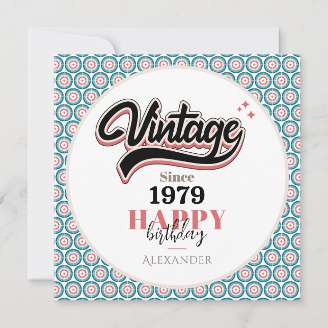 Cartão De Agradecimento Vintage desde - 1979 (Frente)