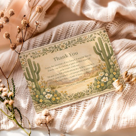 Cartão De Agradecimento Vintage Desert Botanicals Birthday