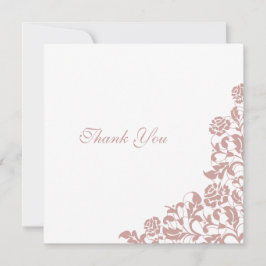 Cartão De Agradecimento Vintage Dusty Rosa Pink Lace Square Casamento