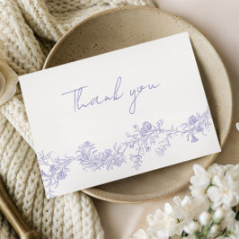 Cartão De Agradecimento Vintage Elegance: Lilac Wedding Thank You Card