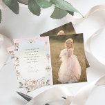 Cartão De Agradecimento Vintage Elegant | Pequena Princesa Obrigado<br><div class="desc">As velas estão apagadas e o bolo é apenas uma memória, mas seu amor permanece. Obrigado-os por te ajudar a celebrar o dia especial. Cores entalhadas, ilustrações moles e detalhes etéreos como flores em cascata tornam esta coleção verdadeiramente mágica para um chá de fraldas ou uma festa de aniversário da...</div>