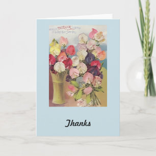 Cartão De Agradecimento Vintage Excelsior Collection of Assorted Sweetpeas
