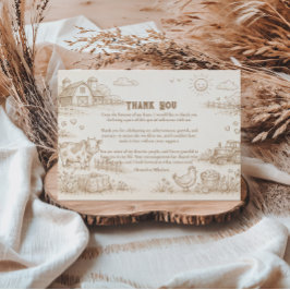 Cartão De Agradecimento Vintage Farm Sketch Storybook Kids Birthday