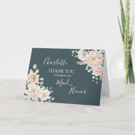 Cartão De Agradecimento Vintage Floral Wedding Maid of Honor Thank You