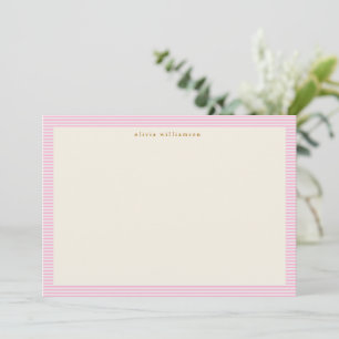 Cartão De Agradecimento Vintage - Frisas Rosa Bonitas Personalizadas - Nat