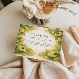 Cartão De Agradecimento Vintage Garden Lady Bug 1st Birthday