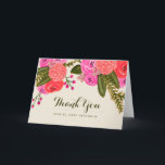 Cartão De Agradecimento Vintage Garden Wedding Obrigado<br><div class="desc">Mão pintada de design floral vermelho e rosa por Shelby Allison. Perfeito para um casamento de primavera rústico! Para fazer a correspondência de convites,  cartões de resposta,  adesivos e outros itens,  clique no link abaixo para visualizar toda a Coleção de Jardins Vintage.</div>