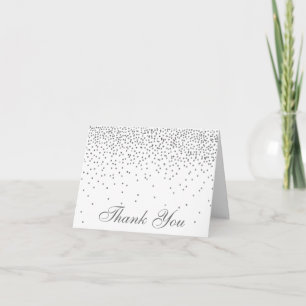 Cartão De Agradecimento Vintage Glam Silver Confetti Casamento Obrigado