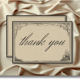 Cartão De Agradecimento Vintage Gothic Medieval Line Border Weding