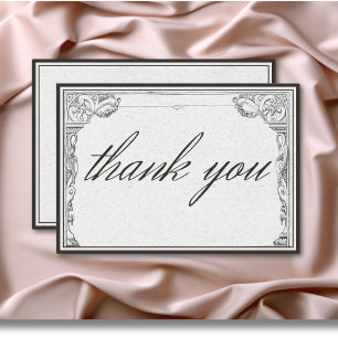 Cartão De Agradecimento Vintage Gothic Medieval Line Border Weding