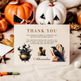 Cartão De Agradecimento Vintage Gothic Spooky segundo aniversário Hallowee