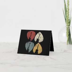 Cartão De Agradecimento Vintage Guitar Pick Retro Funny Guitarist Gift