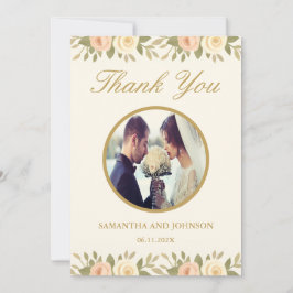 Cartão De Agradecimento Vintage Ivory Elegant Ballroom Wedding