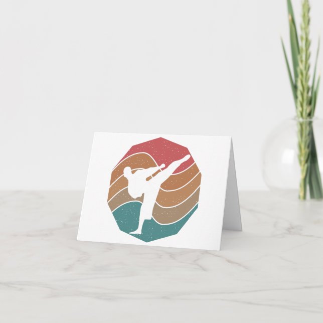 Cartão De Agradecimento Vintage Karate (Frente)