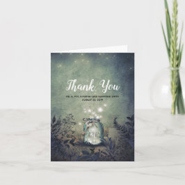Cartão De Agradecimento Vintage Key Mason Jar Fireflies Thank You