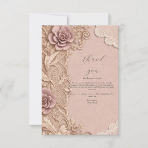 Cartão De Agradecimento Vintage Lace: Obrigado u card