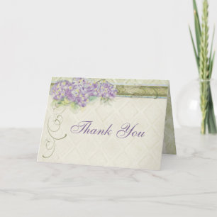 Cartão De Agradecimento Vintage Look Lilac Hydrangea, Thank You Note