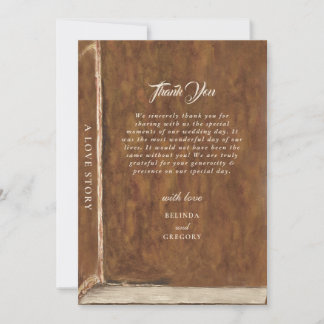 Cartão De Agradecimento Vintage Love Story Fairytale Library Book Wedding