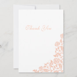 Cartão De Agradecimento Vintage Peach Floral Rosa Lace Casamento