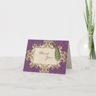 Cartão De Agradecimento Vintage Peacock & Etchings Thank You Note Cards