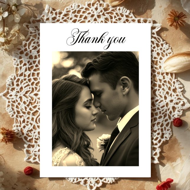 Cartão De Agradecimento Vintage Photo overlay  (Vintage Film Look Photo overlay Thank You Card)