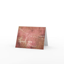 Vintage Rustic Pink & Burlap w Lights 3b Thank You