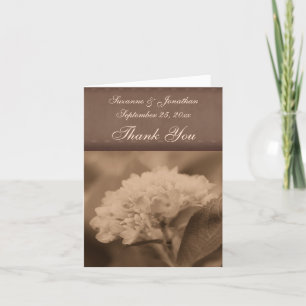 Cartão De Agradecimento Vintage Sepia Hydrangea Casamento Personalizado