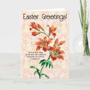 Cartão De Agradecimento Vintage Style Lily Flower Faith Páscoa Card