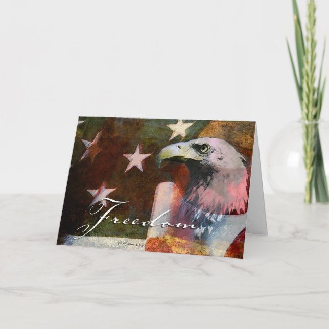 Cartão De Agradecimento Vintage Style Patriotic Greeting Card (Frente)