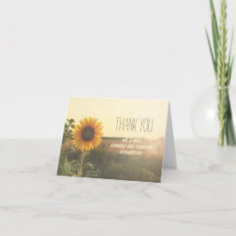 Cartão De Agradecimento Vintage Sunflower Rustic Wedding Thank You