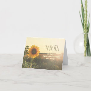 Cartão De Agradecimento Vintage Sunflower Rustic Wedding Thank You