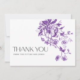 Cartão De Agradecimento Vintage Toile Francês Rosa de Casamento Floral Rox