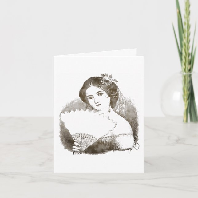 Cartão De Agradecimento Vintage Victorian Bridal (Frente)