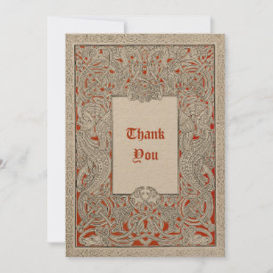 Cartão De Agradecimento Vintage Viking Celtic Dragon