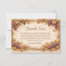 Cartão De Agradecimento Vintage Vineyard Graduation Party