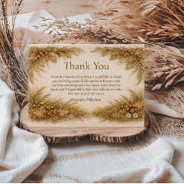 Cartão De Agradecimento Vintage Woodland Autumn Graduation Party