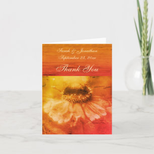 Cartão De Agradecimento Vintage Zinnia Flor Personalizado Casamento
